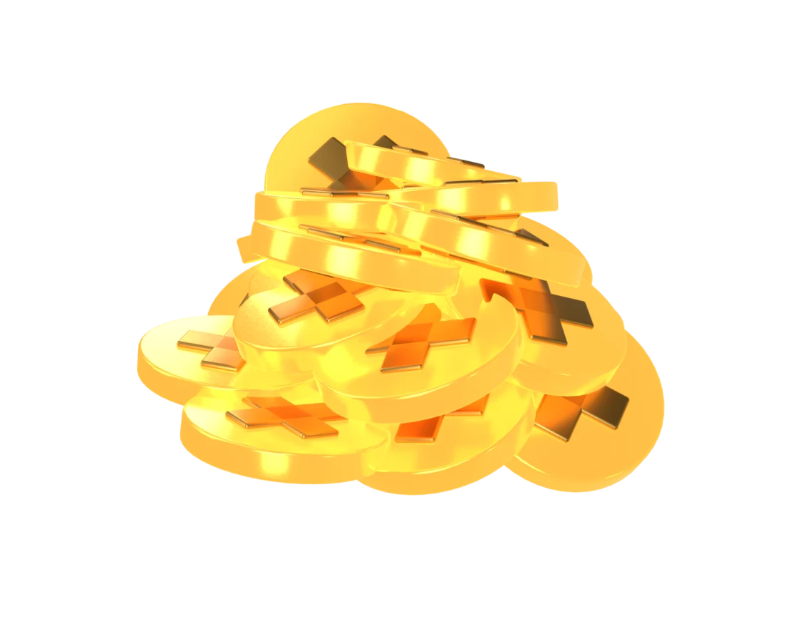Tas de pièces d'or frappées de la croix suisse